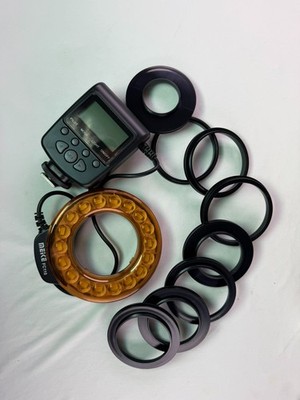 Meike FC-110 Macro LED Ring Flash Light for Close-Up Photography GN18 w/Adapters