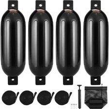 NEW VEVOR Boat Fenders,5.5" x 20" Boat Bumpers for Docking,Inflatable Ribbed Fen