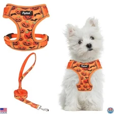 PUPTECK Reflective Soft Mesh Dog Harness & Leash Set - Adjustable No Pull Vest