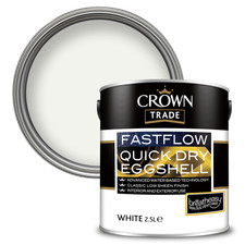 Crown Trade Paint Interior Exterior Fastflow Eggshell | All Sizes | White
