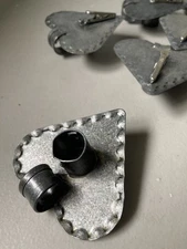 10 Christmas Clip on Metal Heart Candle Holders Primative