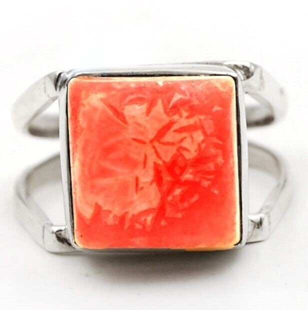 Natural Rhodochrosite 925 Solid Sterling Silver Ring Jewelry Sz 6 @19-1