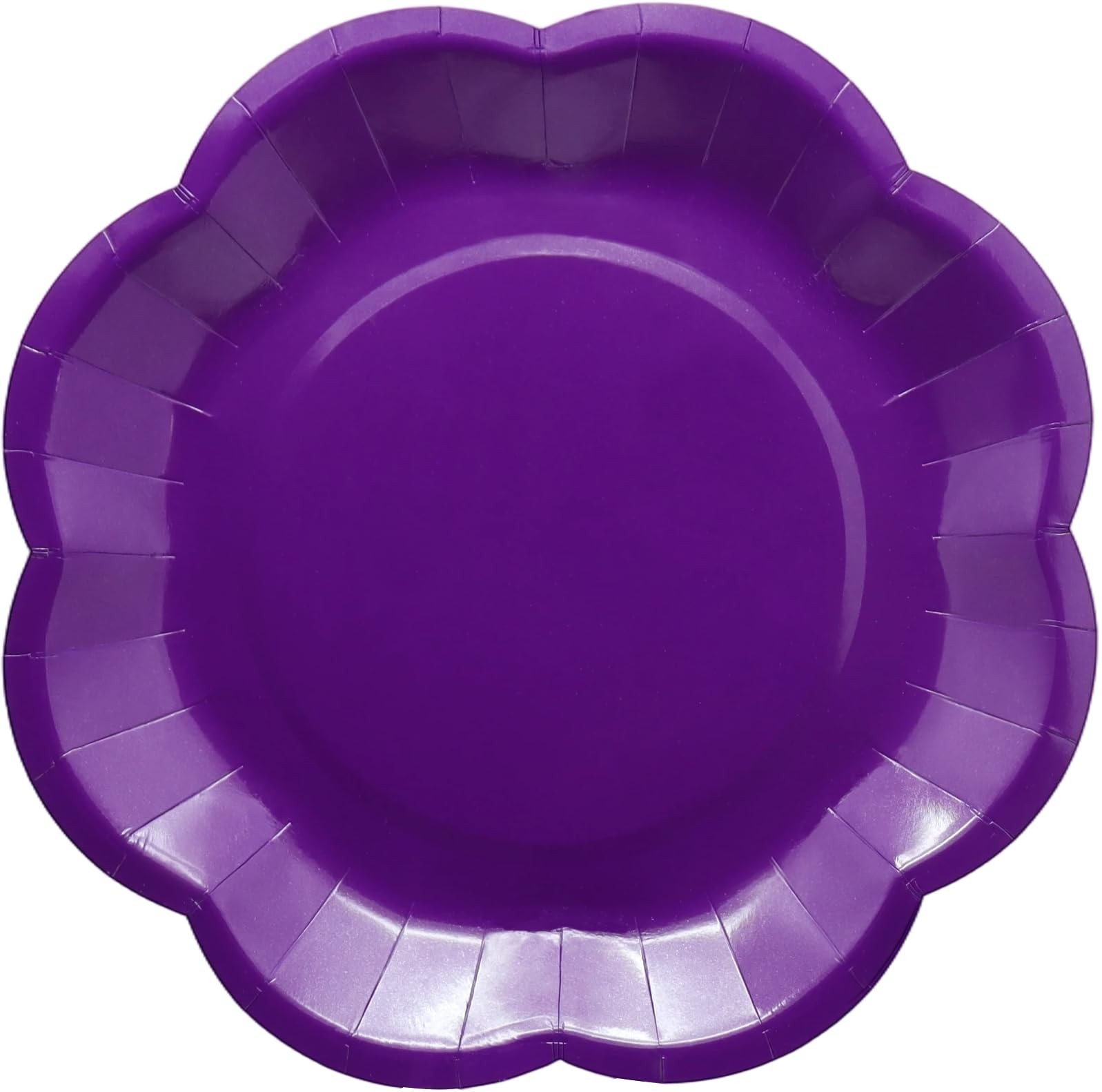 Purple Plates Party Supplies,9 inch Purple Paper Plates Disposable Scalloped ...