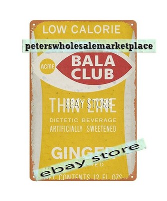 Bala Club Thin Line ginger soda kitchen bar decor tin sign