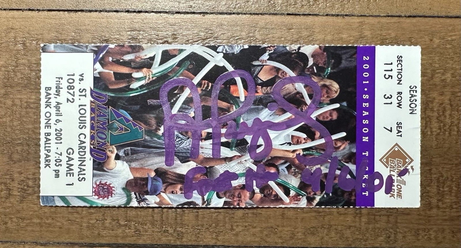 Albert Pujols Autographed Signed & Inscribed First Home Run Season Ticket Stub 4/6/01 BAS 