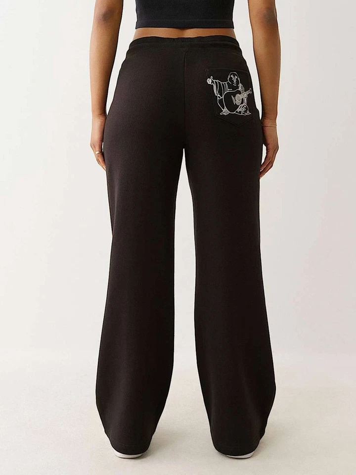 True Religion Sweatpants 2XL Black Lurex Buddha Straight Leg NWT MSRP $109 - Image 4 of 4