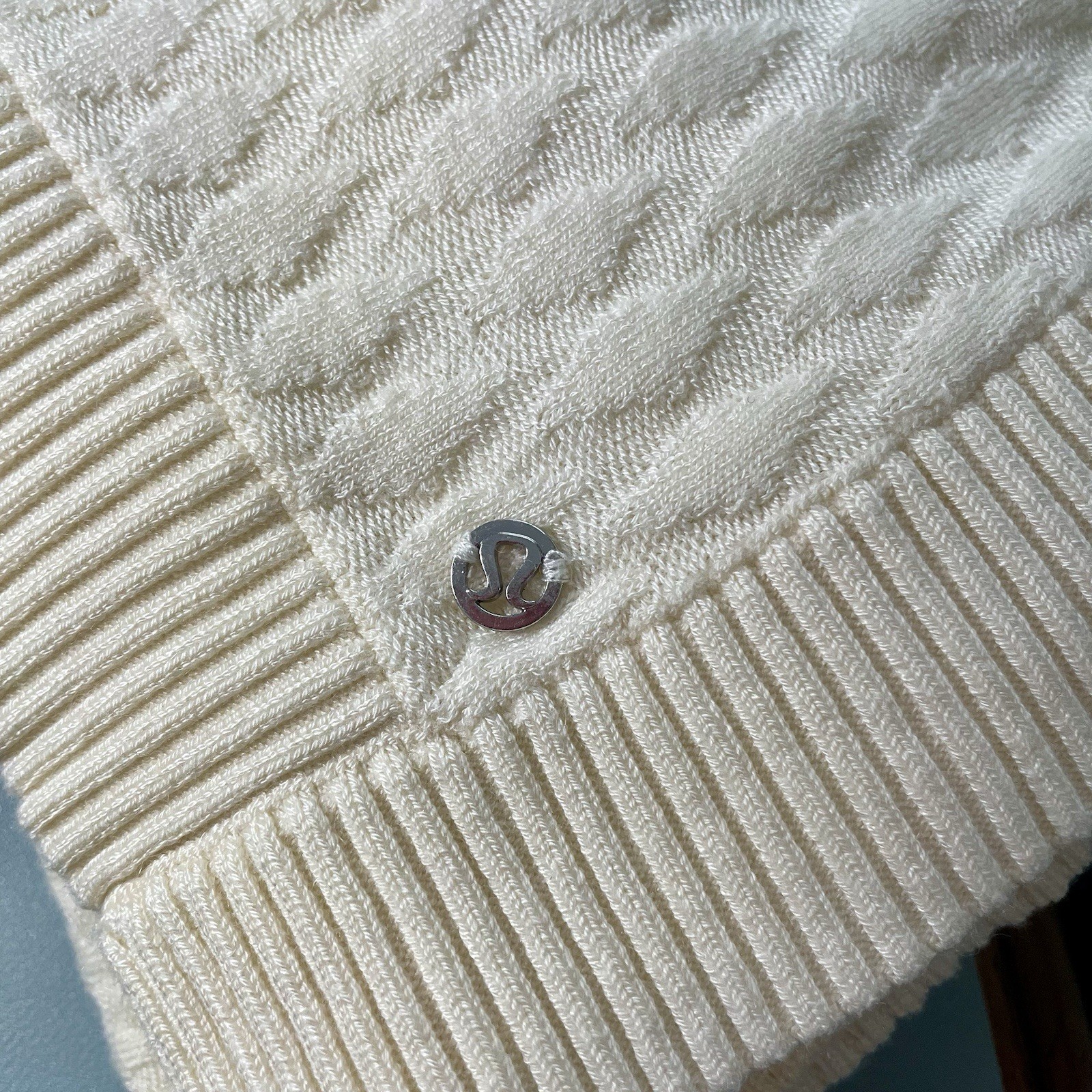 Lululemon Divinity Scarf Oversized Poncho Sweater OS Ivory Travel Athleisure image 5