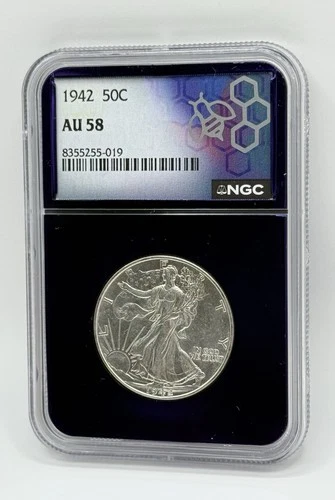 1942 Walking Liberty Half Dollar NGC AU 58 Custom Slab