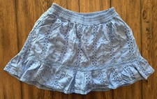 Abercrombie Kids Girls Light Blue Eyelet Skirt Size 11/12 Elastic Waist