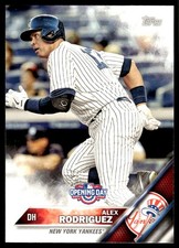 Alex Rodriguez 2016 Topps Opening Day #OD-28 New York Yankees FREE SHIPPING