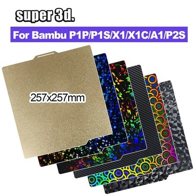 BambuLab P1S/X1/A1 257x257 PEO PEI Bauplatte doppelseitig Federstahl