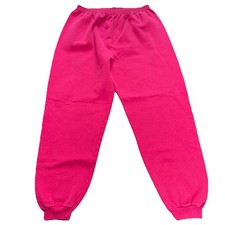 Vintage Hanes Her Way Sweatpants Womens XL Pink Fleece Jogger Made In USA