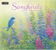 Songbirds 2026 Wall Calendar – 13.4″ × 12″, 12-Month Calendar with Stapled Bindi