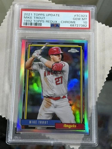 2021 Topps Update Mike Trout 1992 Topps Redux Chrome #TC923 Angels