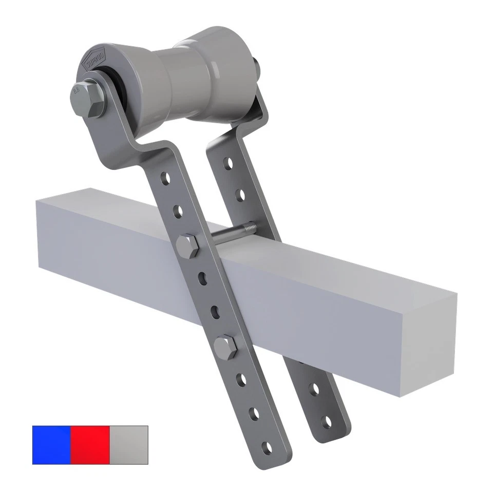 SUPROD Polyurethan Kielrolle mit Halter H höhenverstellbar verzinkt 130 / 60 mm