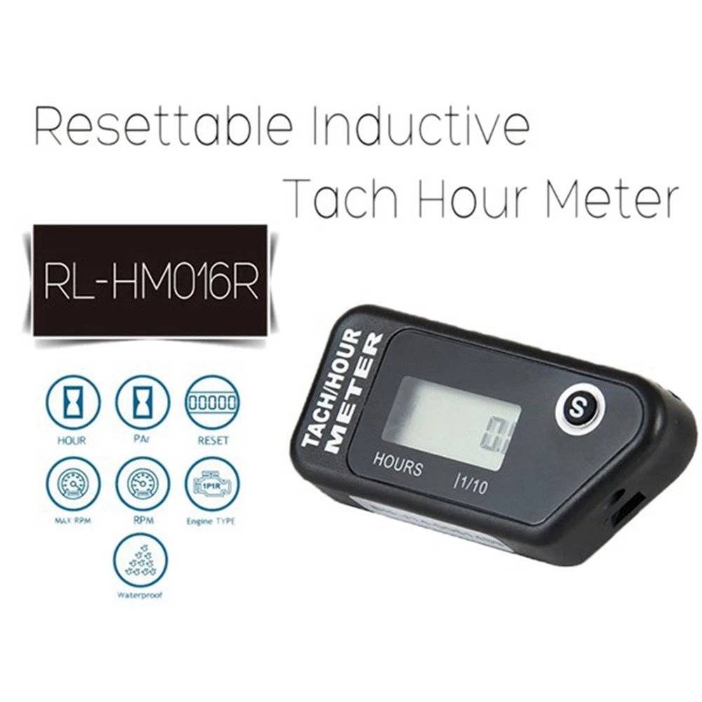 Motorcycle Speed Hour Meter Inductive LCD Digital Accumulative Hour Meter4830