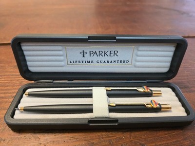 ViNtAgE PARKER PEN SET AMOCO OIL CO. ADVERTISING PRESENTATION never used ~Black