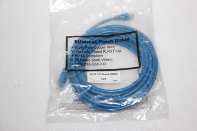 15FT Cat5e Ethernet Cable RJ45 UTP LAN Patch Cord Gaming Xbox PS4 PC CAT5 Blue