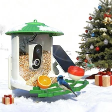 Smart Bird Feeder with Camera, 2K Live View AI Identify Birds Species with So...