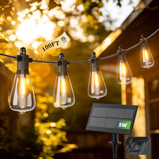100FT Solar String Lights Outdoor Waterproof IP65 with Usb-Charging , Solar Powe