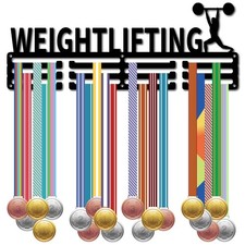 Weightlifting Medal Holder Medals Display Hanger Black Iron Wall Mounted Hang...
