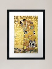 The Embrace Painting by Gustav Klim Framed Wall Art Poster Canvas Print Picture