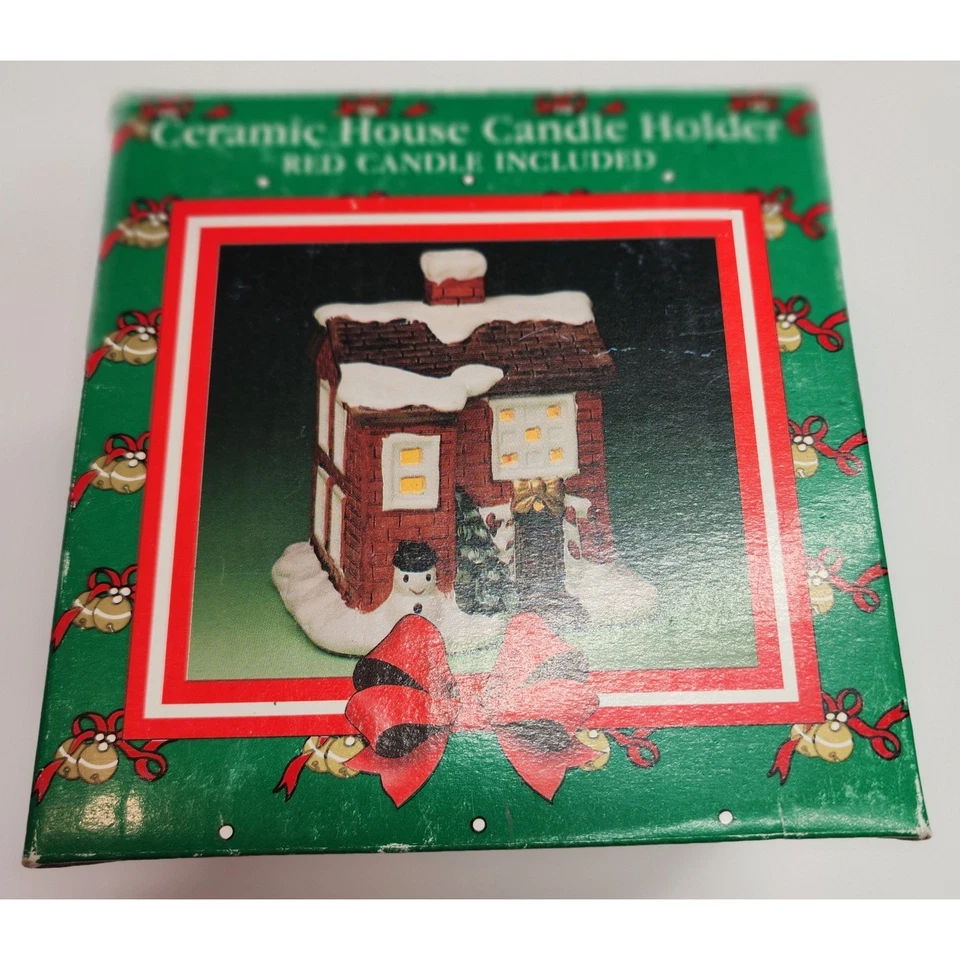 Candelabro de cerámica vintage para casa decoración navideña ligeramente usado en caja original Foto 3 de 4