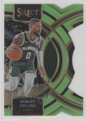 2023 Select Premier Level Neon Green Prizm Die-Cut 6/75 Damian Lillard #138 hs9