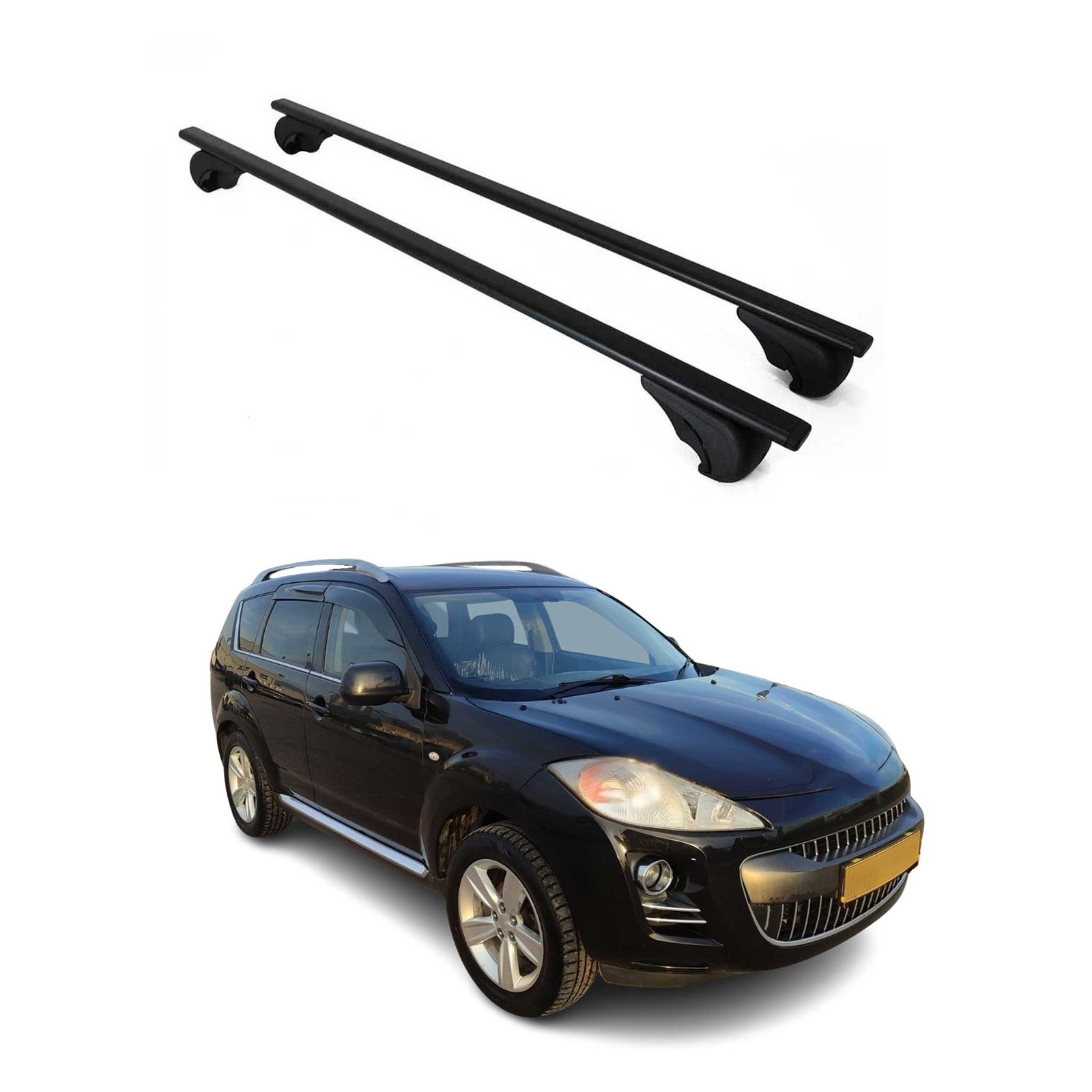 Barres de toit pour Peugeot 4007 2008-2012 fer noir pour résoudre le manque de coffre