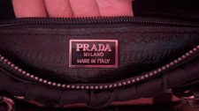 PRADA Black Womens Handbag Double Handles Zip...