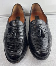 Vintage FOSTER & RAINEY MOCASSINO UOMO PELLE DI LUCERTOLA NERA 12