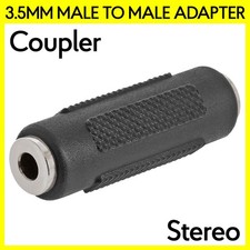 3.5mm Coupler Adapter AUX Jack Cable Extender Female to Female Stereo Connector
