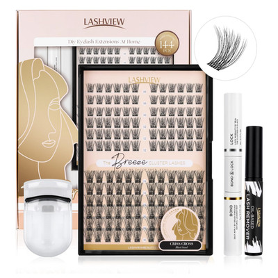 LASHVIEW Cluster Lashes Mega Volume Superfine Reusable DIY Eyelash Extensions