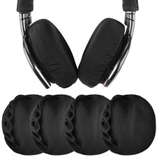 Geekria 2 Pairs Fabric Washable Headphone Ear Covers M / Black