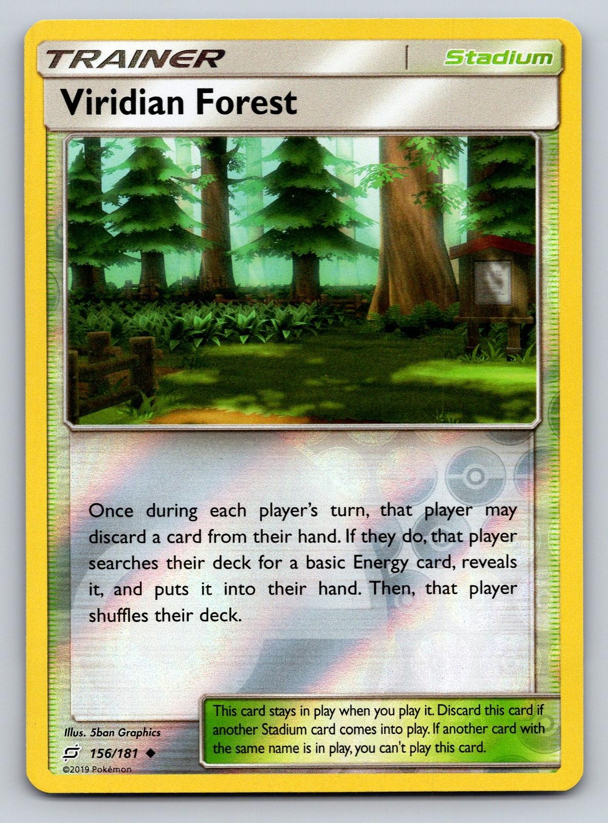 Viridian Forest 156/181 Uncommon Team Up Pokemon Reverse Holo Near Mint