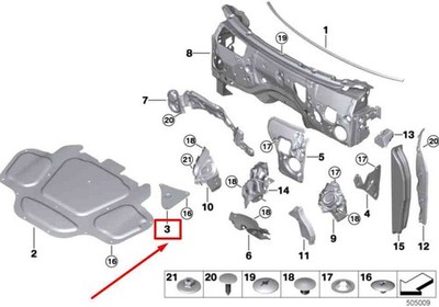 BMW X6G06 Motor links komp. Deckel Schalldämmung 7214633 51487214633 NEU