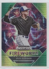 2020 Panini Prizm Draft Picks Fireworks Green & Yellow Hyper Gus Steiger 05x0