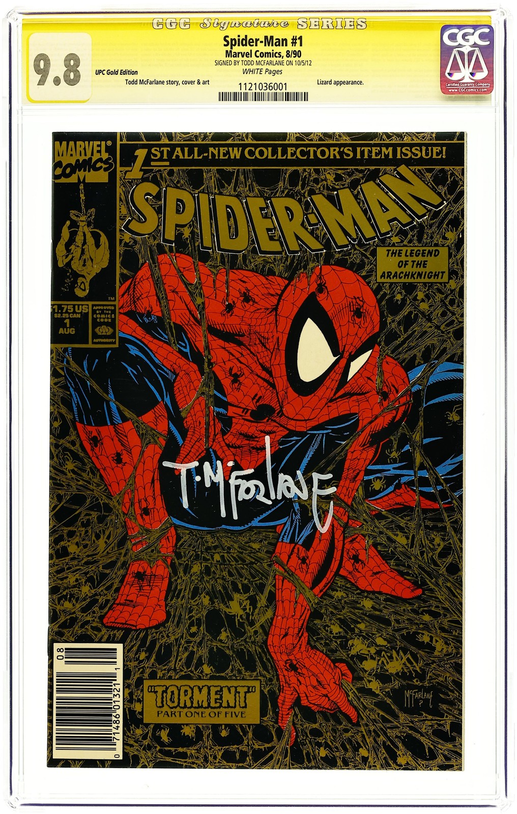 SPIDER-MAN #1 1990 GOLDアメコミトッド・マクファーレン Spider-Man #1 GOLD Marvel Comic 1990 Todd McFarlane Variant