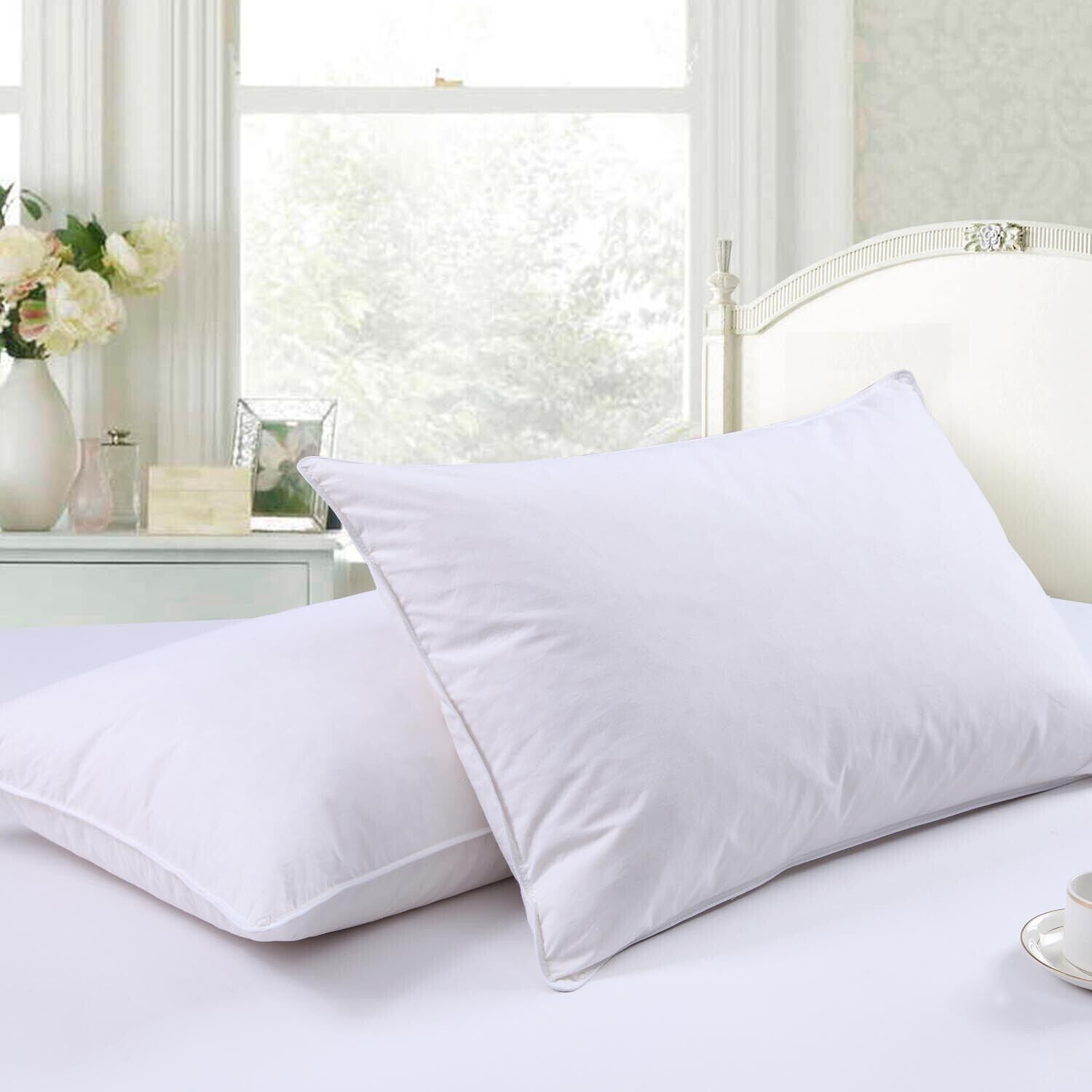 GOOSE FEATHER & DOWN PILLOW PAIR eBay