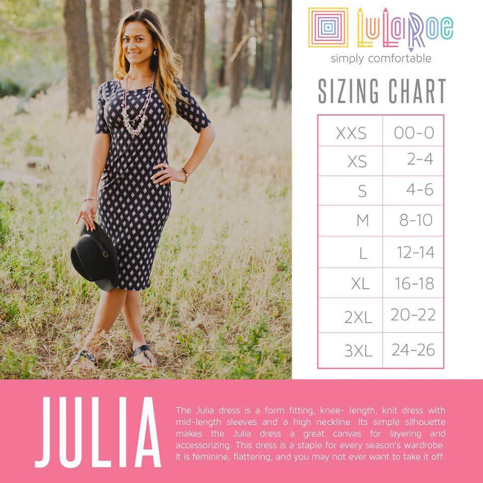 NWT LuLaRoe Mystery JULIA Dress XXS XS Small Medium Large XL Former  Consultant