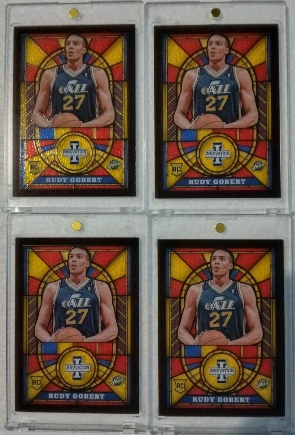 2013-14 Panini Innovation GOLD Stained glass Rudy Gobert Rookie SSP only /25
