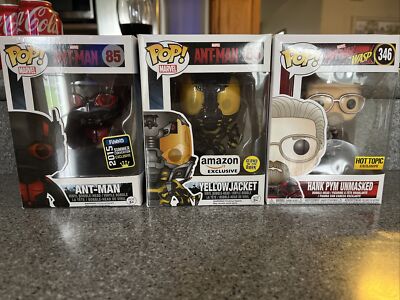Lot Of 3 -marvel Ant-man Funko Pops - Ant-man , YellowJacket , Hank Pym