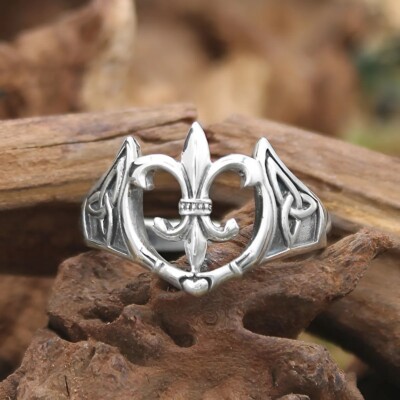 Fleur de Lis Ring - Sterlingsilber französisches Königssymbol Schmuck Herren oder Damen