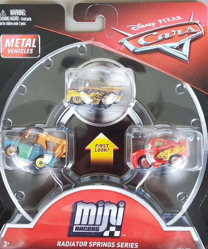 DISNEY PIXAR CARS MINI RACERS Radiator Springs Gold Ramone Mater & Lightning NEW