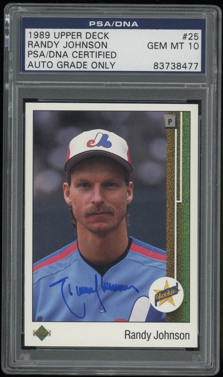 1989 Upper Deck RANDY JOHNSON #25 RC Auto Autograph BLUE LABEL PSA