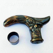 Victorian Style Solid Brass Mermaid Head Only Handle For Walking Stick Canes