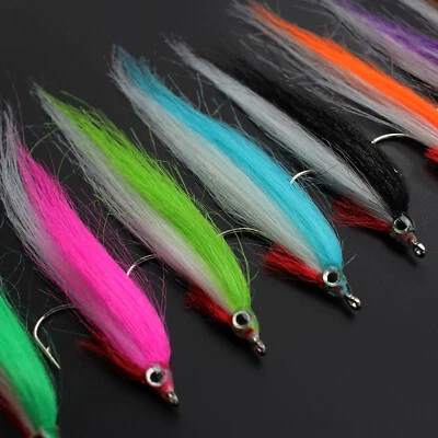TIGOFLY 20 pcs 1/0 4cm UV Colors Polar Fry Salmon Trout Sea Bass Fly Fishing Flies Lures