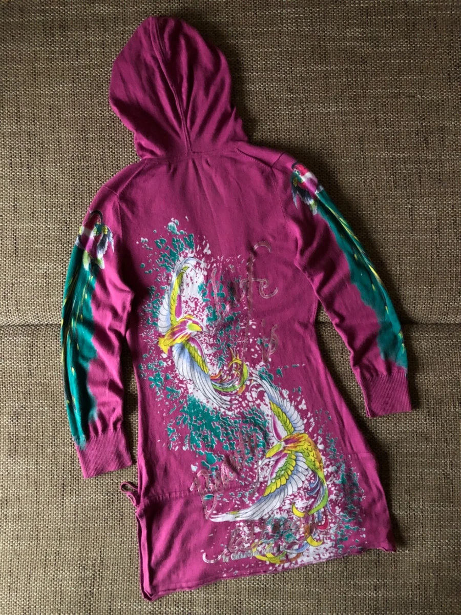 Ed Hardy by Christian Audigier W Hoodie Dress Vintage | eBay