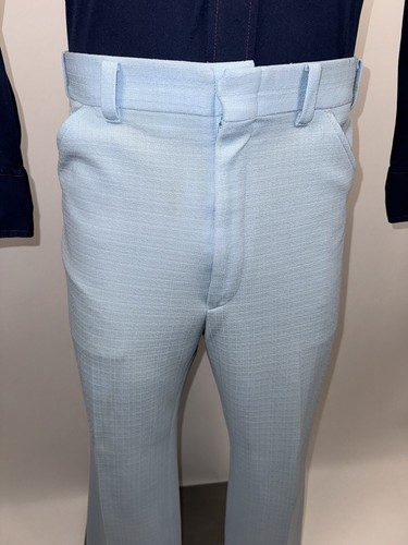 Vtg 60s 70s Disco Pants Polyester Leisure Suit Saturday Night Fever Mens 36 29 - Picture 6 of 19