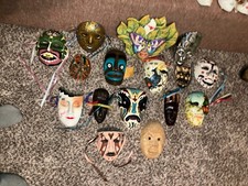 mardi gras / variety / ceramic and wooden wall masks